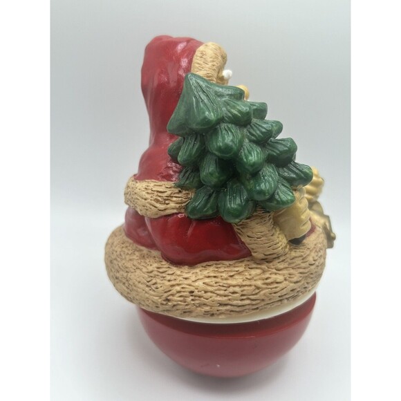 VTG. CHRISTMAS musical, Santa Claus is Coming to Town, wind up, Weeble Santa, - Picture 5 of 8